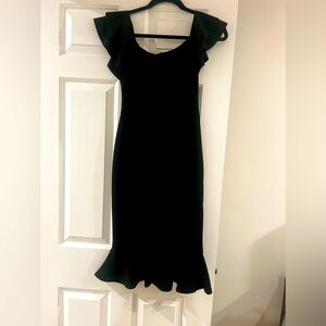 Women’s black scuba midi dress